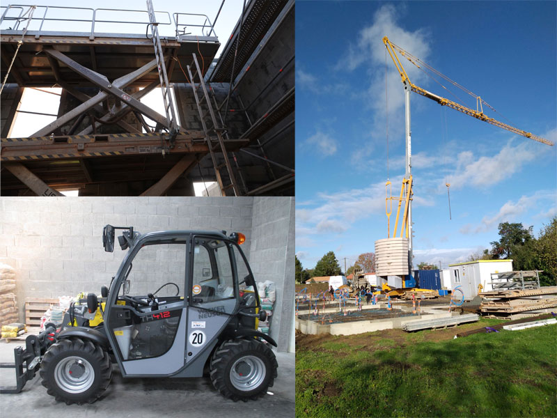 equipements-chantier-le-bihan-batiment-charriot-elevateur-grue-table-elevatrice Depuis son origine, l’entreprise mets un point d’honneur à investir dans le matériel pour faciliter le travail sur les chantiers